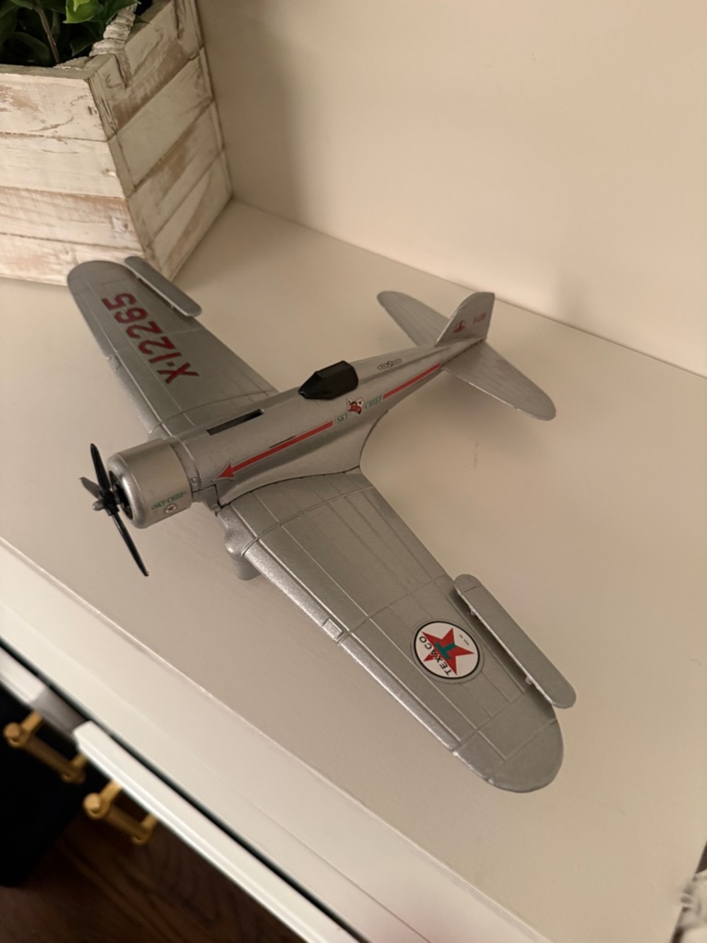 Texaco Sky Chief Airplane #2 X-12265 Die Cast Model Coin Bank Vintage